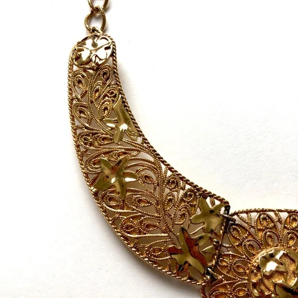 Jose Barrera for Avon Filigree Necklace Choker Art Nouveau Retro Vintage 80s HTF